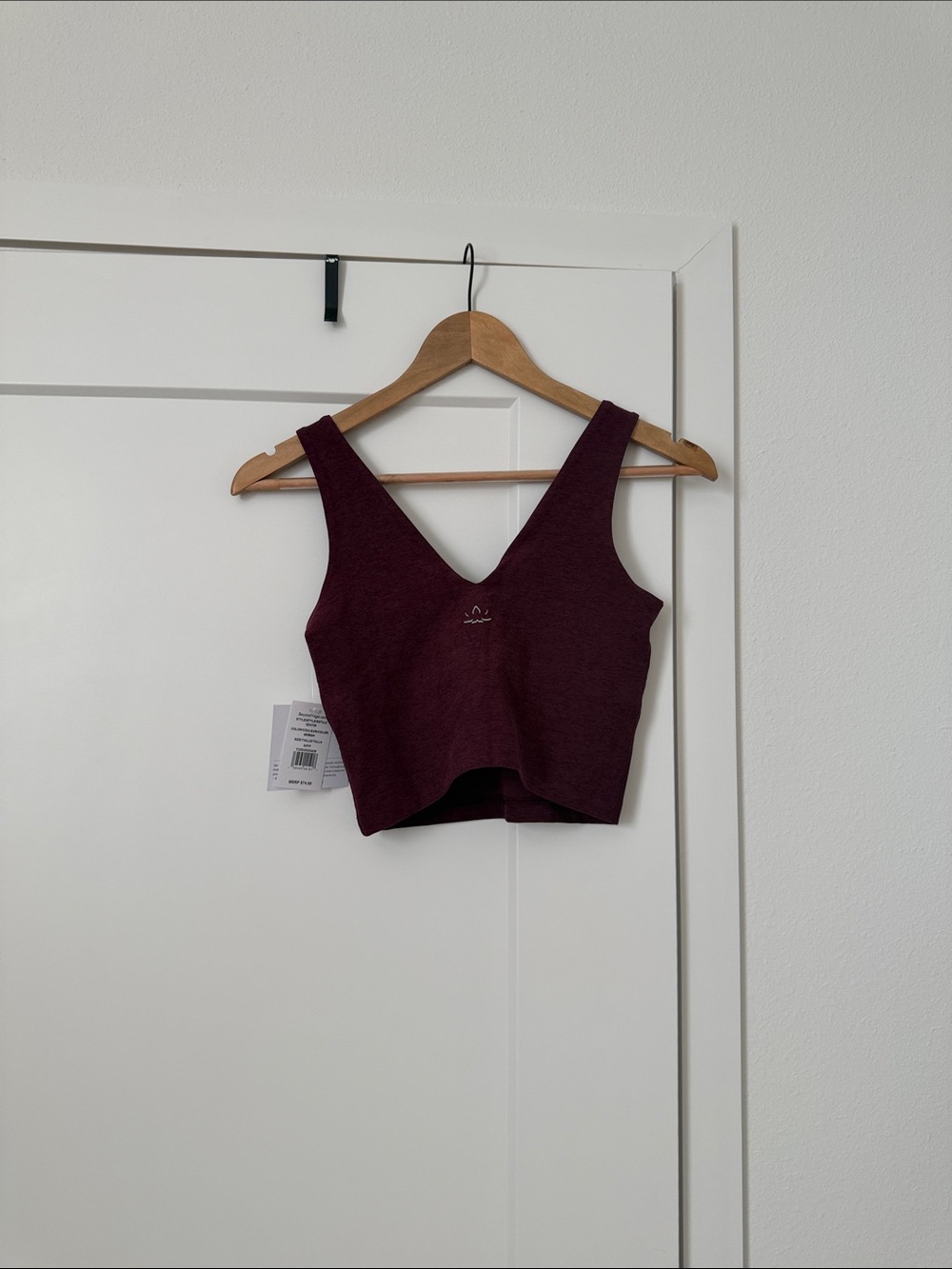 Women's V-Neck Cropped Tank Top - Plum